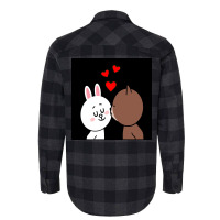 Brown Bear Cony Bunny Rabbit The Kiss Flannel Shirt | Artistshot