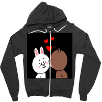 Brown Bear Cony Bunny Rabbit The Kiss Zipper Hoodie | Artistshot