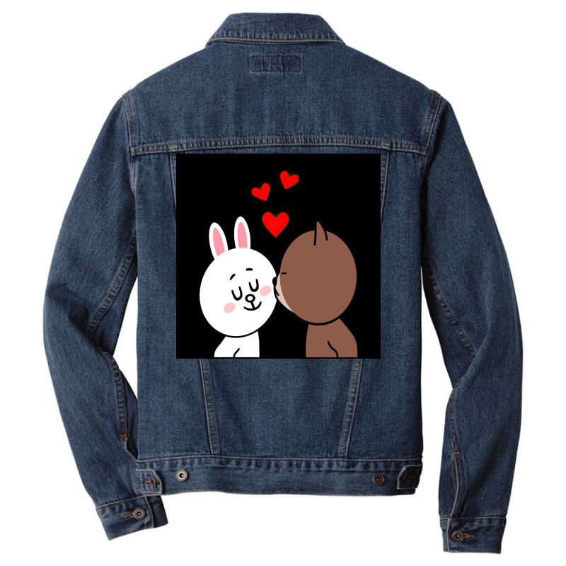 Brown Bear Cony Bunny Rabbit The Kiss Men Denim Jacket | Artistshot