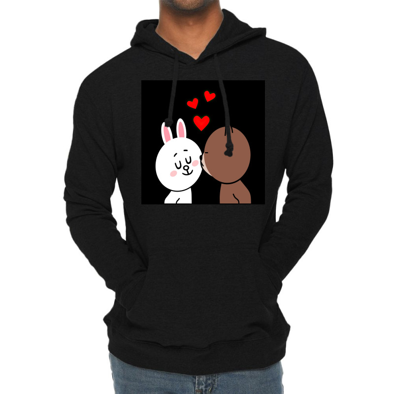 Brown Bear Cony Bunny Rabbit The Kiss Lightweight Hoodie | Artistshot