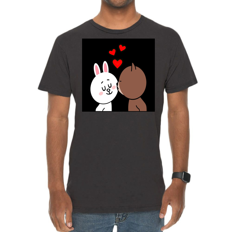 Brown Bear Cony Bunny Rabbit The Kiss Vintage T-shirt | Artistshot