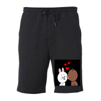 Brown Bear Cony Bunny Rabbit The Kiss Fleece Short | Artistshot