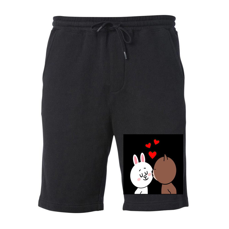 Brown Bear Cony Bunny Rabbit The Kiss Fleece Short | Artistshot