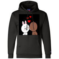 Brown Bear Cony Bunny Rabbit The Kiss Champion Hoodie | Artistshot