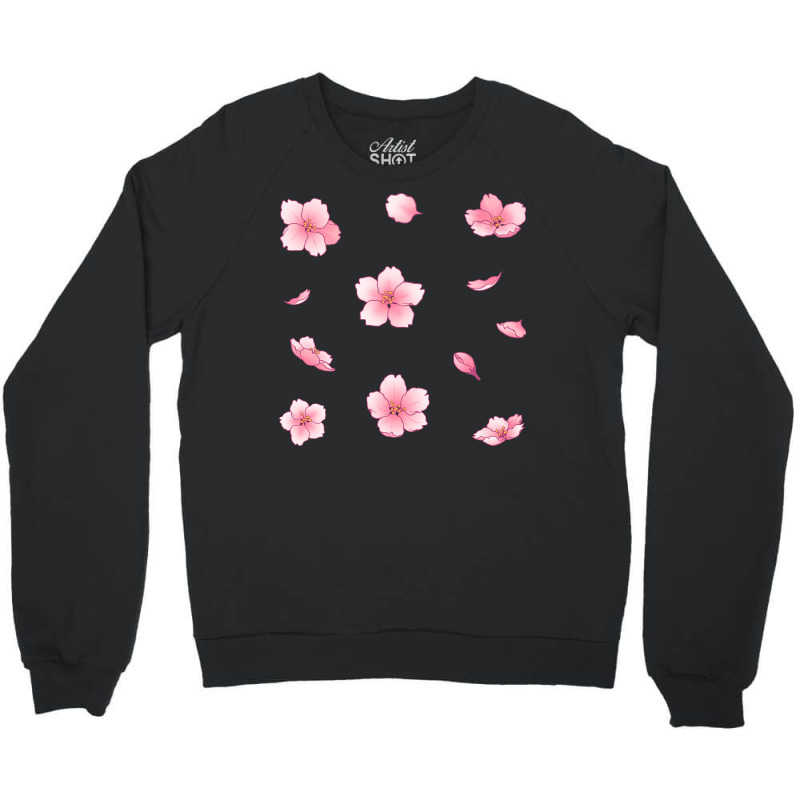 Falling Sakura Cherry Blossom Art Crewneck Sweatshirt | Artistshot