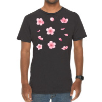 Falling Sakura Cherry Blossom Art Vintage T-shirt | Artistshot