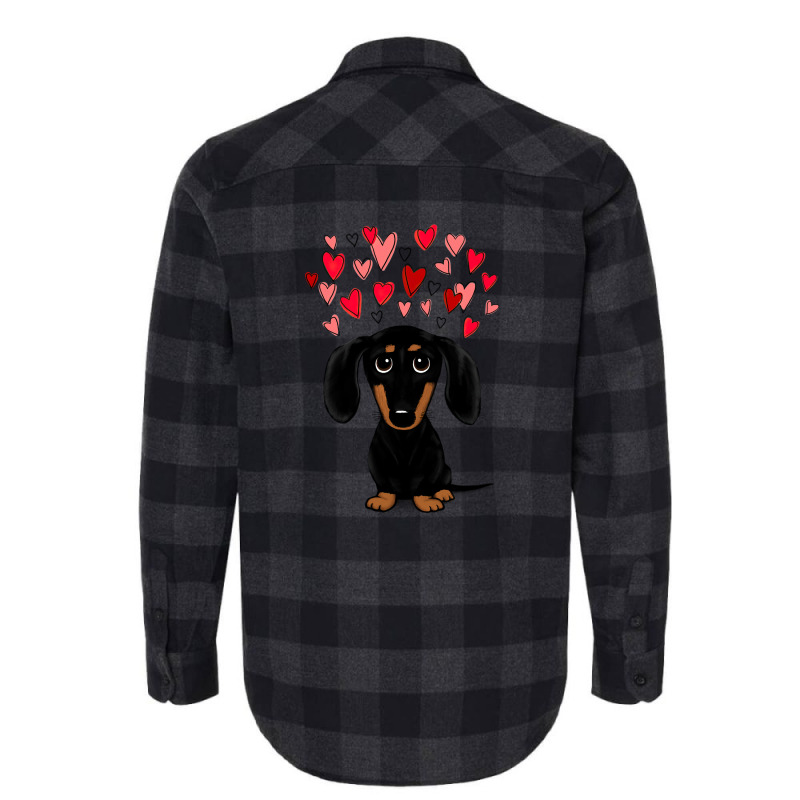 Black And Tan Dachshund With Valentine Hearts Flannel Shirt | Artistshot