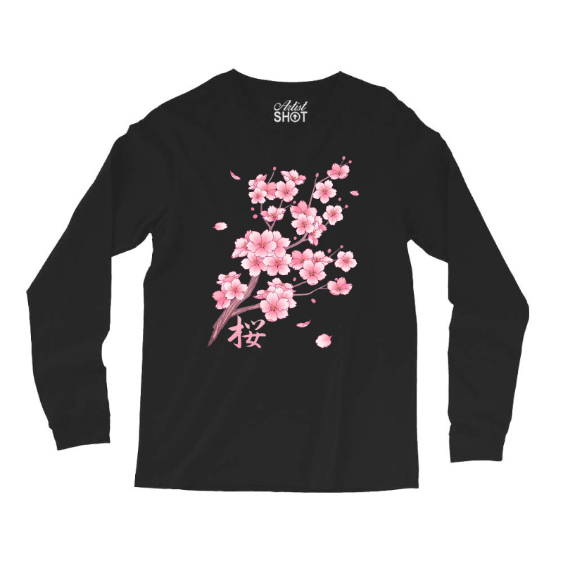 Falling Sakura Cherry Blossom Long Sleeve Shirts | Artistshot