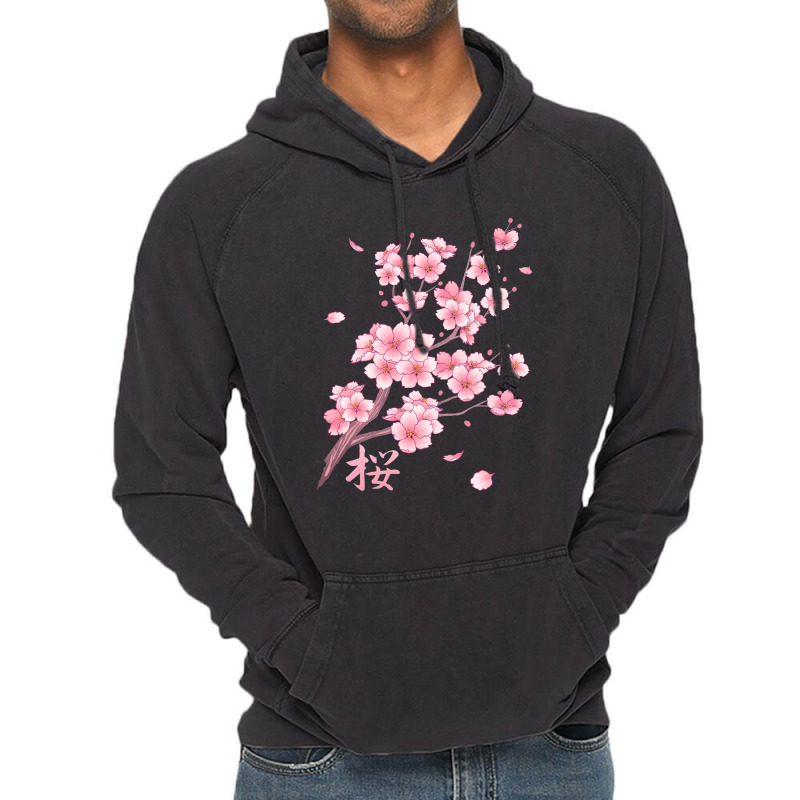 Falling Sakura Cherry Blossom Vintage Hoodie | Artistshot