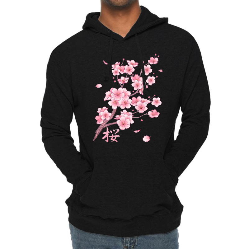 Falling Sakura Cherry Blossom Lightweight Hoodie | Artistshot