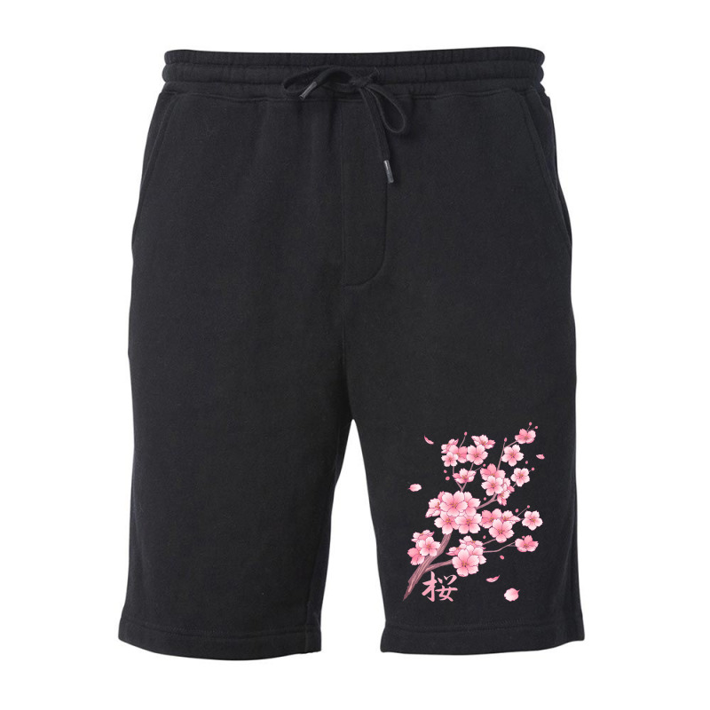 Falling Sakura Cherry Blossom Fleece Short | Artistshot