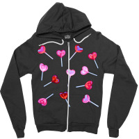 Lollipop Hearts Zipper Hoodie | Artistshot