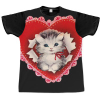 Kitten Coquette Red Valentine Graphic T-shirt | Artistshot