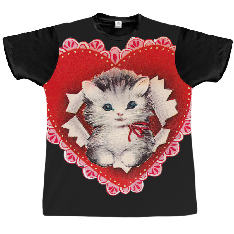 Kitten Coquette Red Valentine Graphic T-shirt | Artistshot