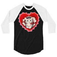 Kitten Coquette Red Valentine 3/4 Sleeve Shirt | Artistshot