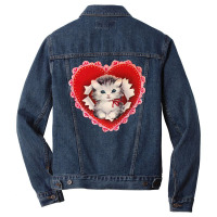 Kitten Coquette Red Valentine Men Denim Jacket | Artistshot