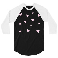 Pink Hearts 3/4 Sleeve Shirt | Artistshot