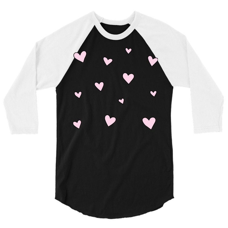 Pink Hearts 3/4 Sleeve Shirt | Artistshot