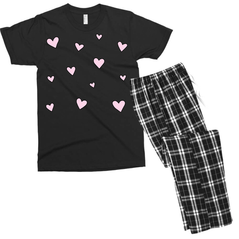 Pink Hearts Men's T-shirt Pajama Set | Artistshot