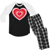 Red And Pink Hearts Men's 3/4 Sleeve Pajama Set | Artistshot