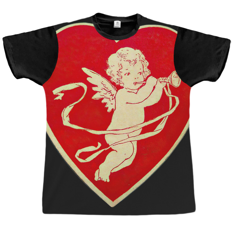 Red Heart Valentine Coquette Cherub Angel Graphic T-shirt | Artistshot