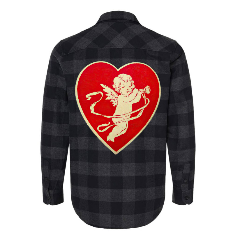 Red Heart Valentine Coquette Cherub Angel Flannel Shirt | Artistshot