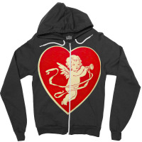 Red Heart Valentine Coquette Cherub Angel Zipper Hoodie | Artistshot