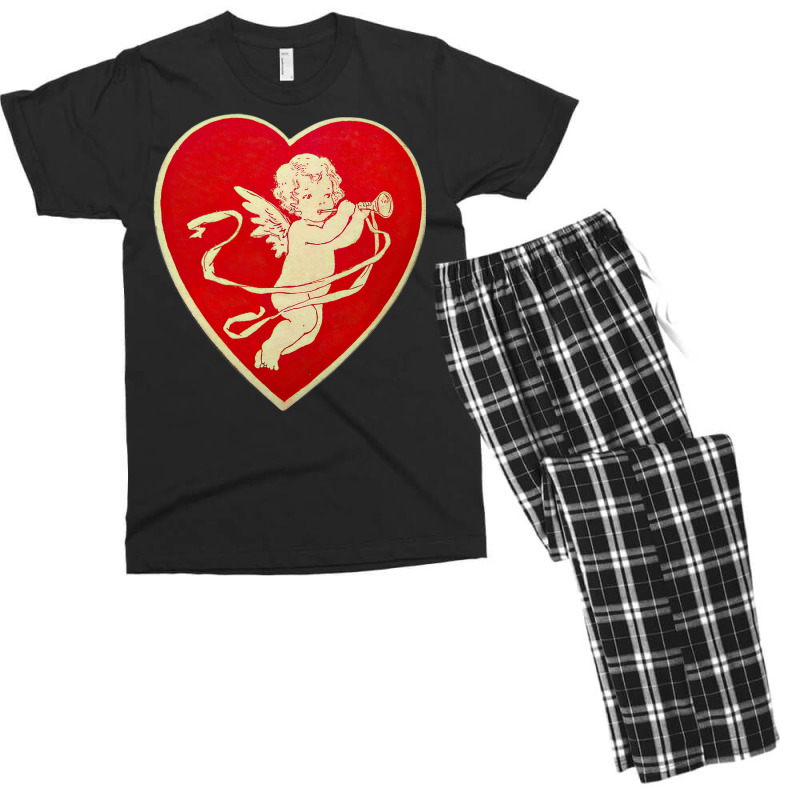 Red Heart Valentine Coquette Cherub Angel Men's T-shirt Pajama Set | Artistshot