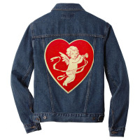 Red Heart Valentine Coquette Cherub Angel Men Denim Jacket | Artistshot