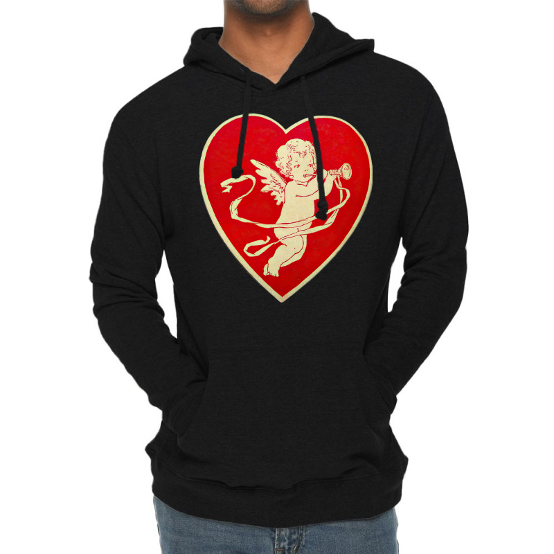 Red Heart Valentine Coquette Cherub Angel Lightweight Hoodie | Artistshot