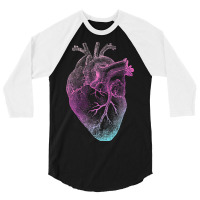 Pinky Heart   Vintage Heart Anatomy 3/4 Sleeve Shirt | Artistshot