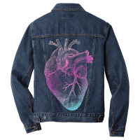 Pinky Heart   Vintage Heart Anatomy Men Denim Jacket | Artistshot