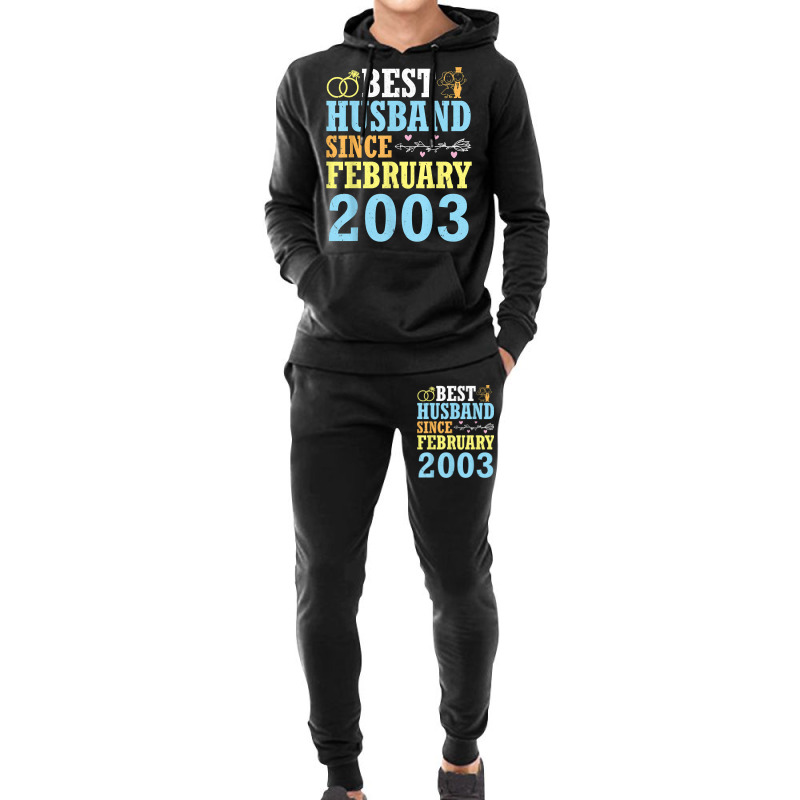 Best Husband Since February 2003 Wedding Marry 20 Years Wife T Shirt Hoodie & Jogger Set | Artistshot