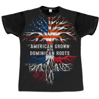 American Grown With Dominican Roots Tree Dominican Republic Flag Usa Graphic T-shirt | Artistshot