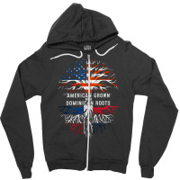 American Grown With Dominican Roots Tree Dominican Republic Flag Usa Zipper Hoodie | Artistshot