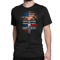 American Grown With Dominican Roots Tree Dominican Republic Flag Usa Classic T-shirt | Artistshot