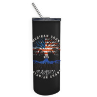 American Grown With Estonian Roots Estonia Flag Usa Flag Skinny Tumbler | Artistshot