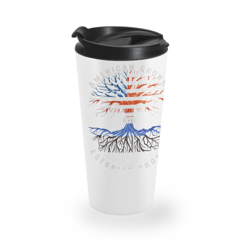 American Grown With Estonian Roots Estonia Flag Usa Flag Travel Mug | Artistshot