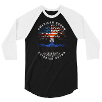 American Grown With Estonian Roots Estonia Flag Usa Flag 3/4 Sleeve Shirt | Artistshot