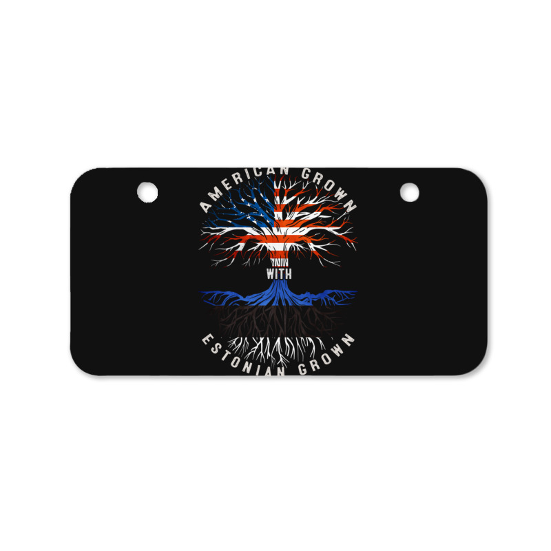 American Grown With Estonian Roots Estonia Flag Usa Flag Bicycle License Plate | Artistshot