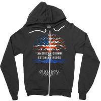 American Grown With Estonian Roots Estonia Flag Usa Zipper Hoodie | Artistshot