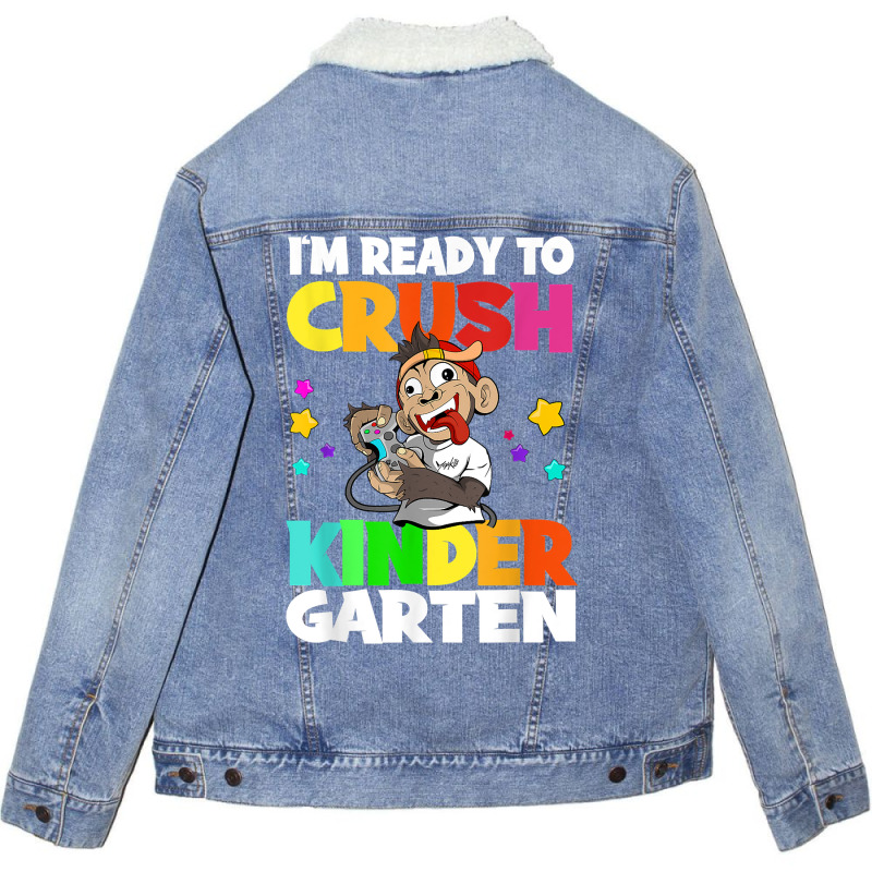 Gamer Back To School I'm Ready To Crush Kindergarten T Shirt Unisex Sherpa-lined Denim Jacket | Artistshot