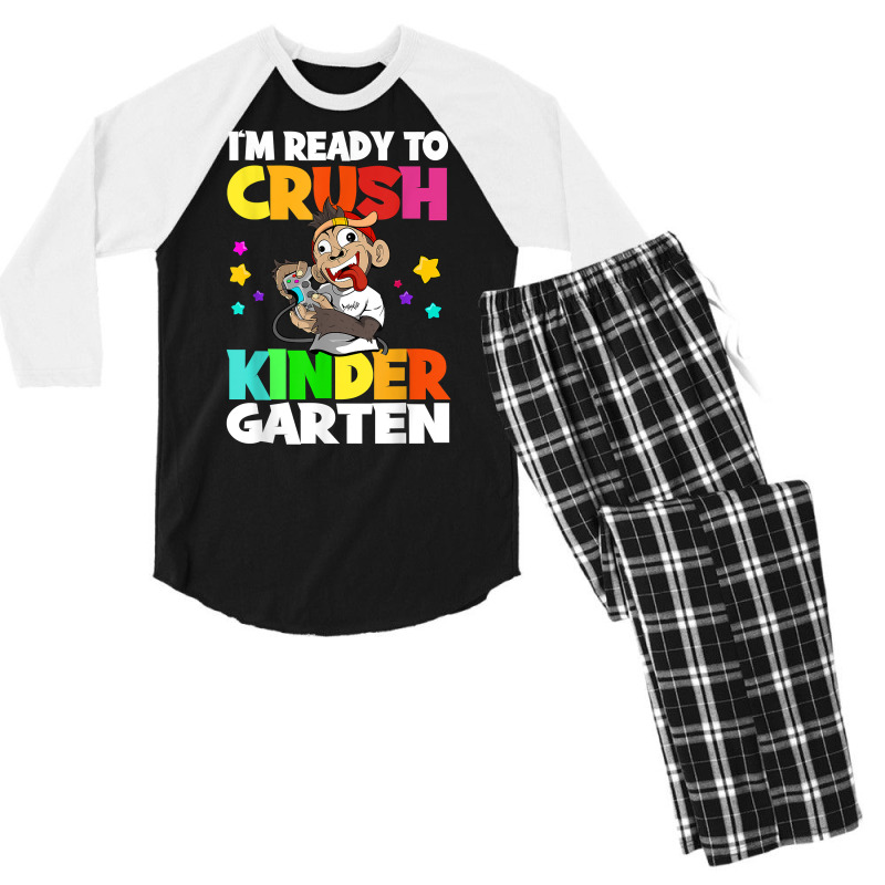 Gamer Back To School I'm Ready To Crush Kindergarten T Shirt Men's 3/4 Sleeve Pajama Set | Artistshot