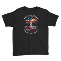 American Grown With Greenlandic Roots Tree Greenland Flag Usa Flag Youth Tee | Artistshot