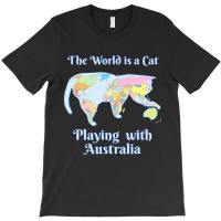 World Is A Cat Playing Map T-shirt | Artistshot