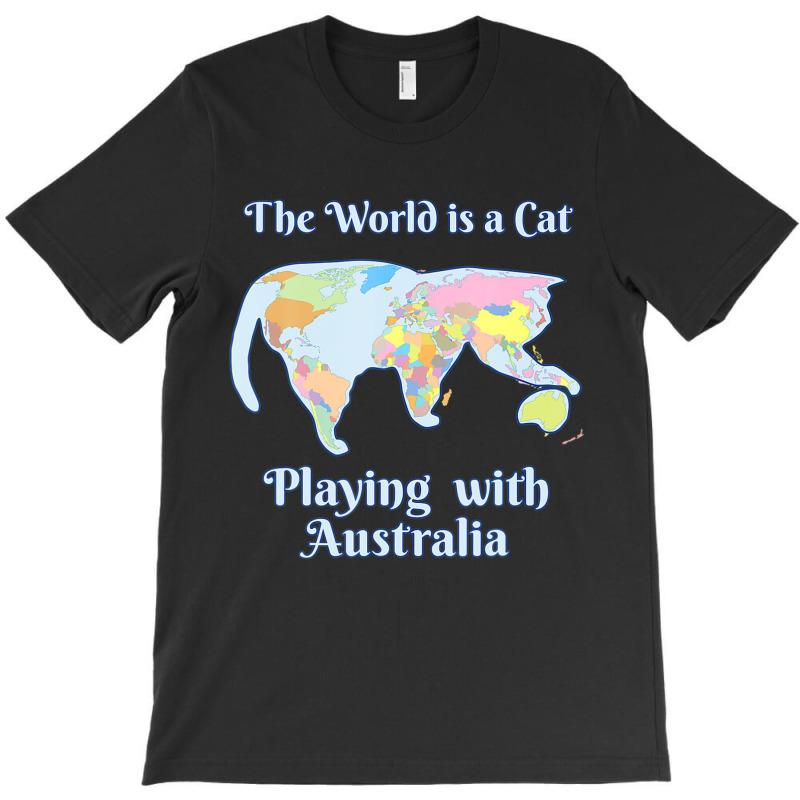 World Is A Cat Playing Map T-shirt | Artistshot