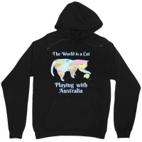 World Is A Cat Playing Map Unisex Hoodie | Artistshot