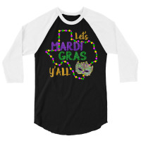 Mardi Gras Y'all Galveston Fun Cute Beads And Mask T Shirt 3/4 Sleeve Shirt | Artistshot