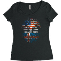 American Grown With Icelandic Roots Iceland Flag Usa Women's Triblend Scoop T-shirt | Artistshot