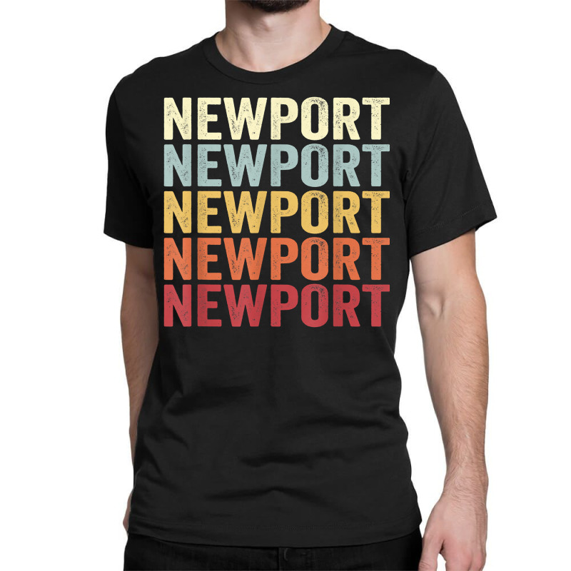 Newport Maine Newport Me Retro Vintage Text T Shirt Classic T-shirt | Artistshot